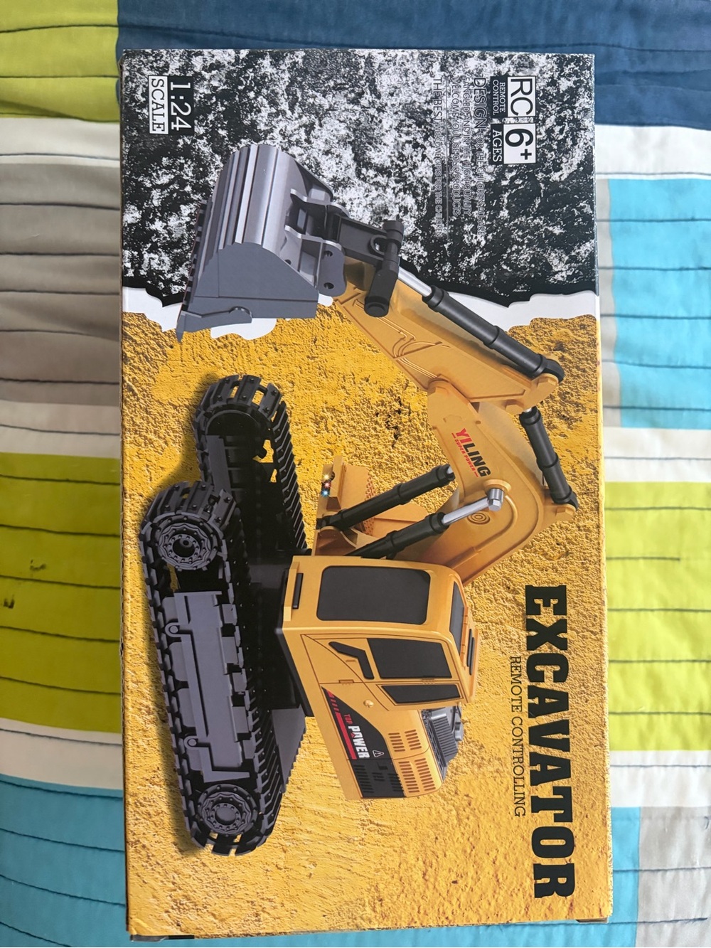 Yellow RC Excavator Toy for Kids - Remote Control Construction Vehicle
